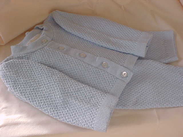 Blue cardigan suit
