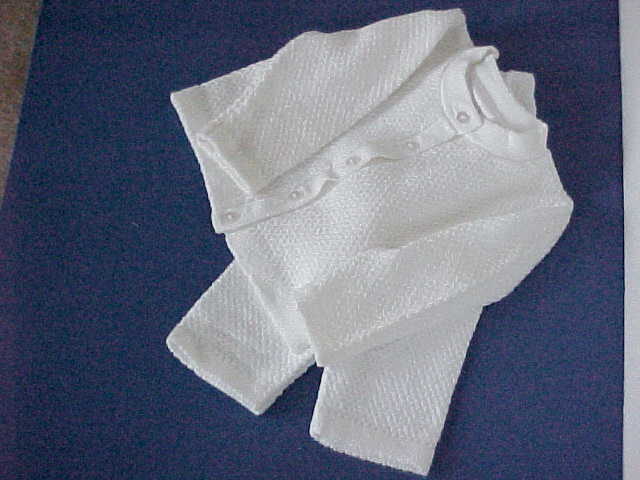 White cardigan suit